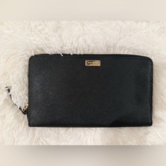 Kate spade Neda zip around Black Long wallet Gold Hardware - Picture 1 of 6